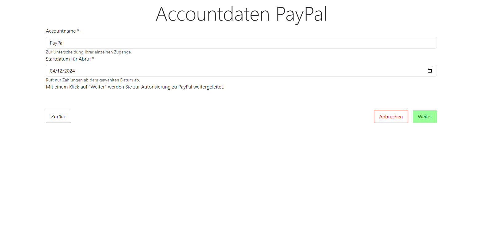 Account Credentials Green Next Button